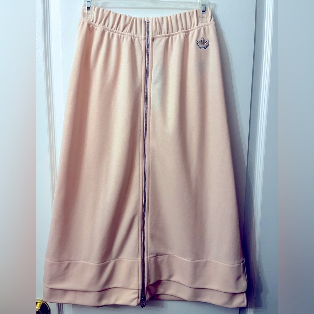 Adidas Front Zip Skirt- Pink Tint Midi Skirt